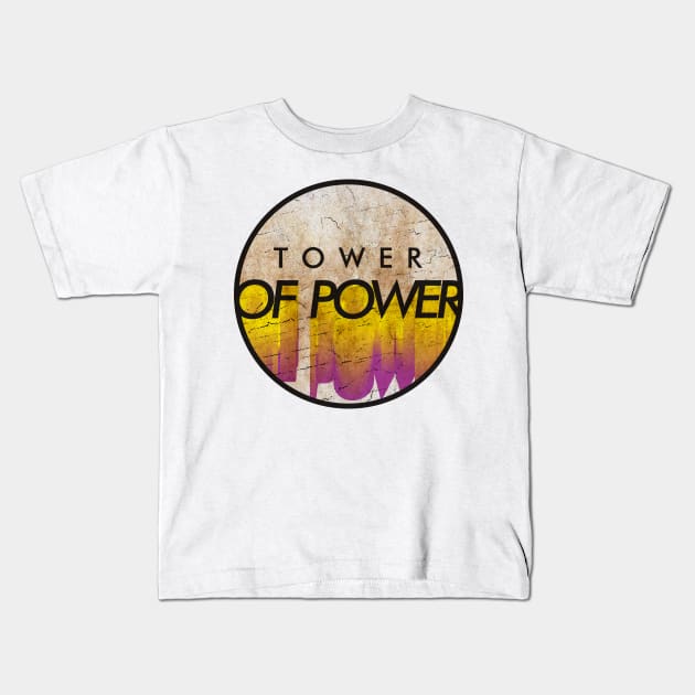 Tower of Power - VINTAGE YELLOW CIRCLE Kids T-Shirt by GLOBALARTWORD